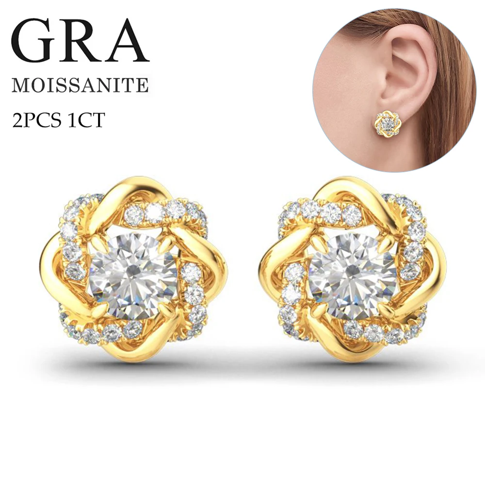 Original Moissanite Diamant Schmuck Sets für Frauen mit Zertifikat Halskette Ohrringe Armband-Sets 925 Silber Hochzeit Luxus Geschenk