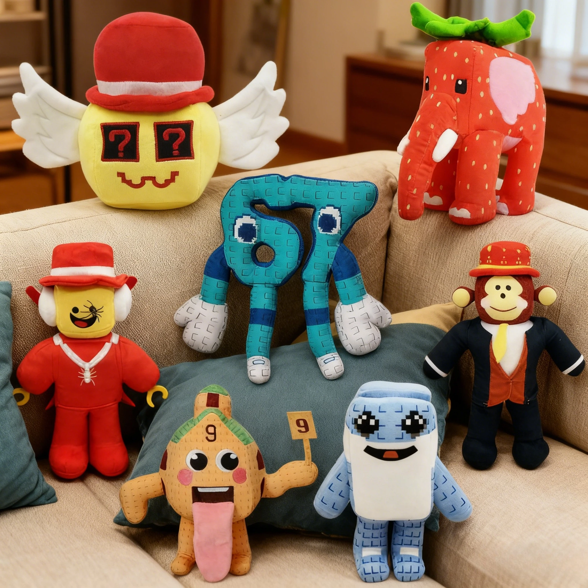 Novo roubar um cérebro bonito estatueta no.9 casa brinquedo de pelúcia jogo periféricos plushies 25cm bonecas de pelúcia anime brinquedos presentes de natal