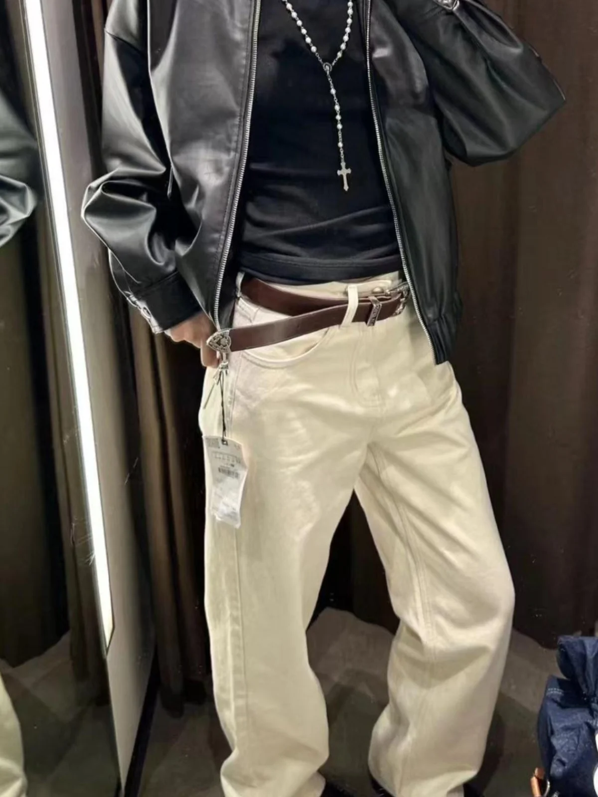 ربيع الخريف جديد وصول المرأة تخفيف Sle فضفاض طويل Sve طوق Jaet الجلود الاصطناعية السائق معطف ort ملابس خارجية