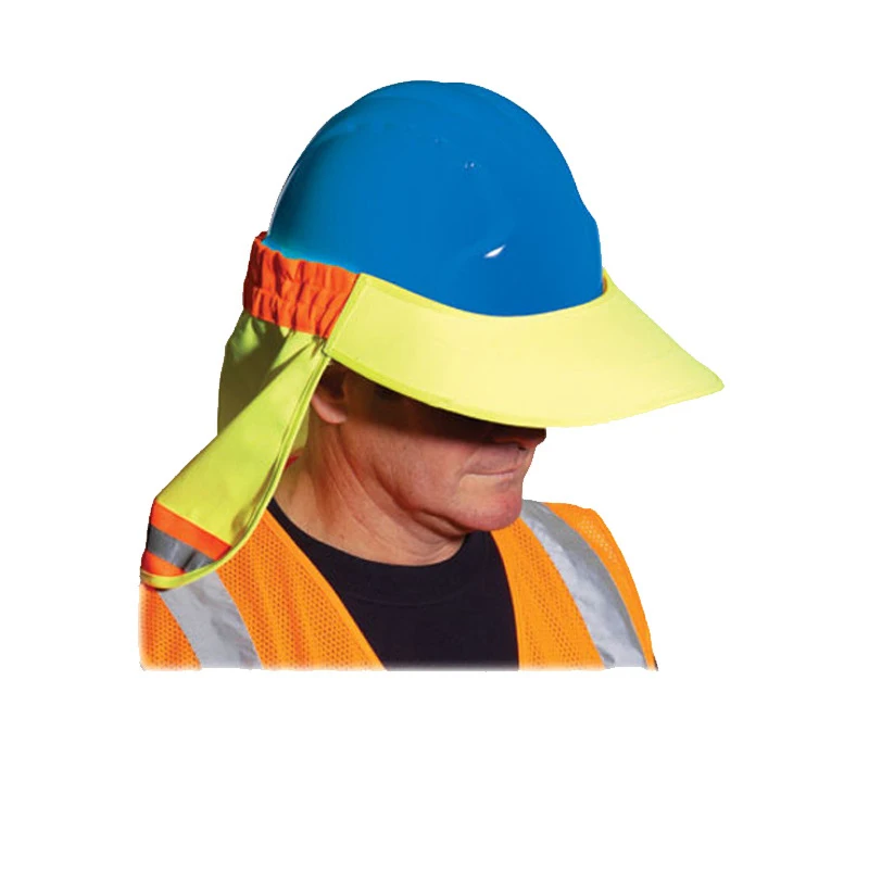 Hi-Vis Hard Hat Neck Sun Shade With Visor Yellow reflective Hard Hat Accessories Riding Sunshade