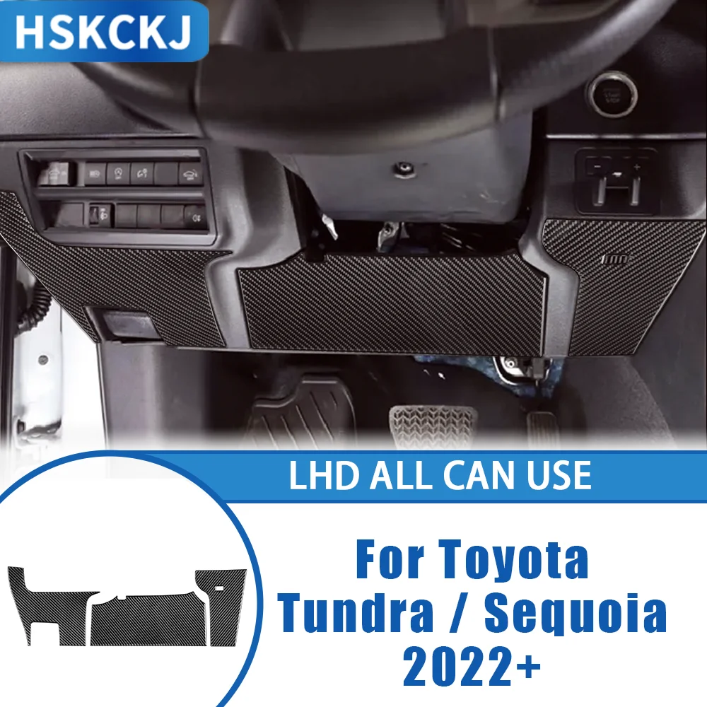 

For Toyota Tundra Sequoia 2022+ Car Accessories Carbon Fiber Driver's Side Bottom Panel Interior Cover Trim Sticker Modification