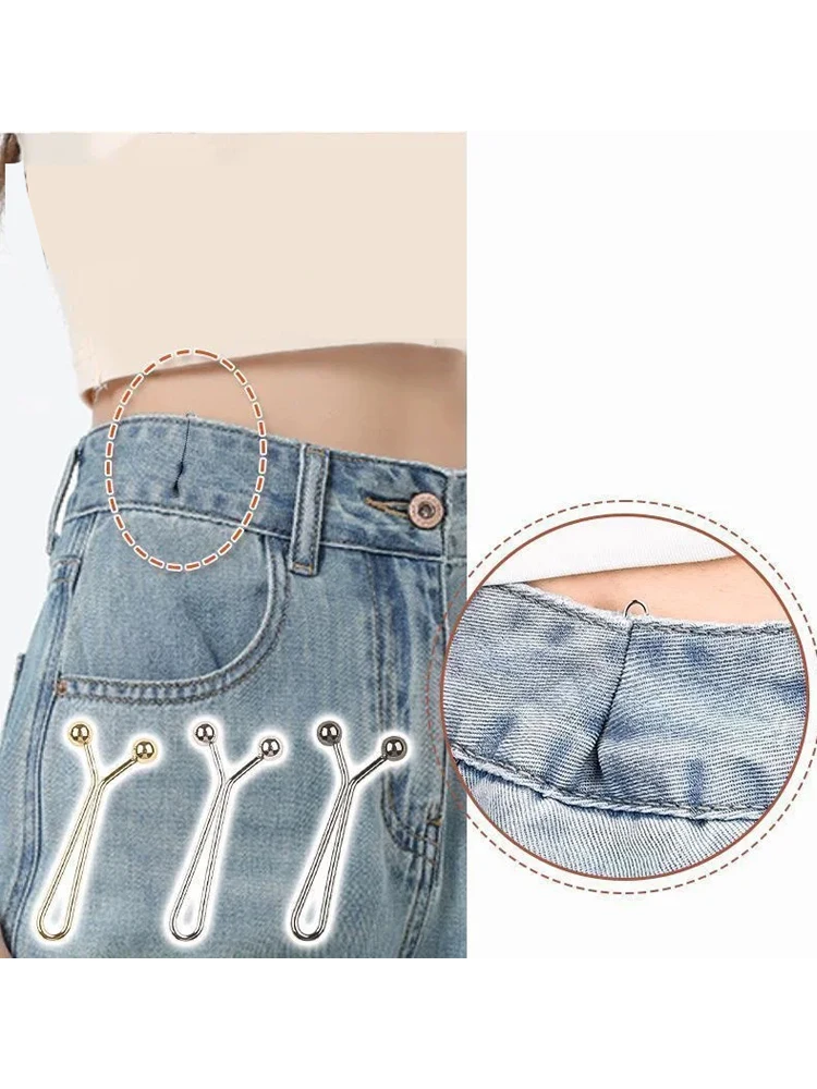 Tighten Waist Buckle U-shaped Adjustable Snap Button Jeans Buttons No Trace Detachable Pants Clips Clothing Accessories Tool