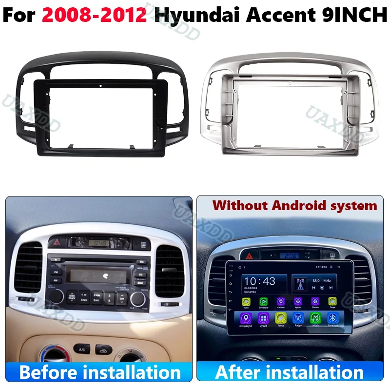 For HYUNDAI 2009-2012 ACCENT 9INCH Car Radio Android Stereo Audio Screen Multimedia Video Player Navigation Cables Harness Frame
