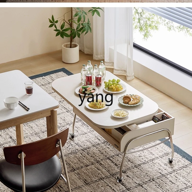 

YHM Movable Adjustable Coffee Table Small Apartment Table Sofa Side