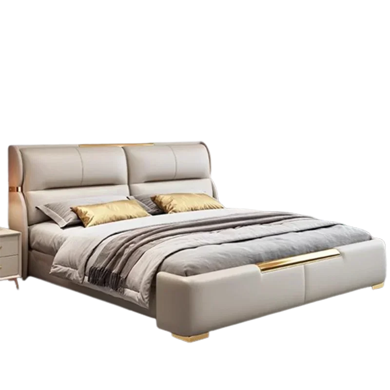 #High End Luxury Double Bed European Reading Water Proof Double Bed Night Stand Camas Moderrnas Inteligentes Bedroom Furniture