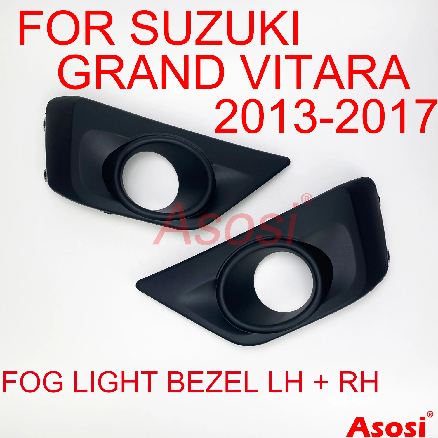 Pair Of Fog Light Bezel Frame Trim Cover For Suzuki Grand Vitara 2013 2014 2015 2016 2017 Right + Left Side Black