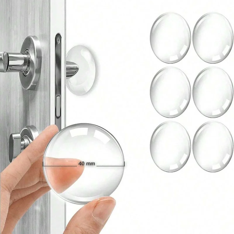 

24/12/6Pcs Clear Silicone Door Knob Wall Shield Transparent Mute Handle Bumper Protector Sticker Pad