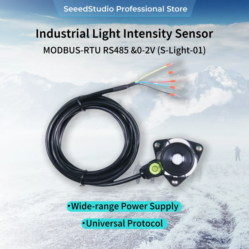 

Industrial Light Intensity Sensor, MODBUS-RTU RS485 &0-2V (S-Light-01)