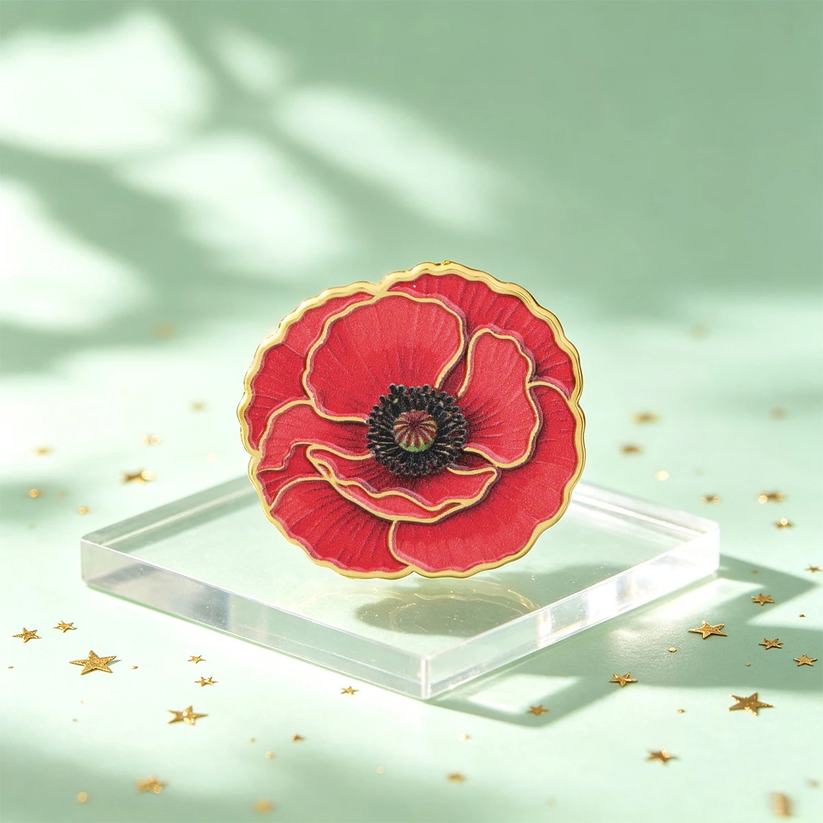 9 Stück rote Mohnblumen-Emaille-Anstecknadeln, Blumen-Reversnadel, niedliches Pflanzen-Abzeichen für Kleidung, Rucksack, Dekoration, Schmuck, Geschenk – Detail 3