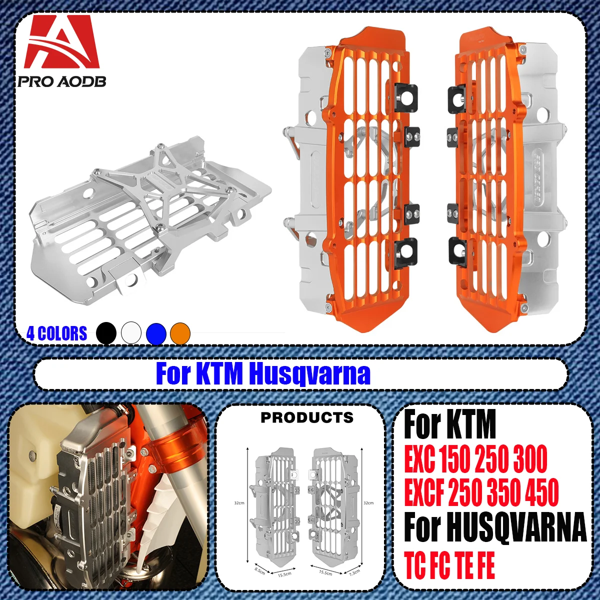 

Motocross Radiator Grill Guard Protector Cover For Husqvarna TE FE 250 300 350 2024 For KTM 250EXC 300EXC EXC 250 300 Six Days