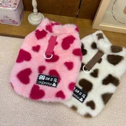 Fashion Heart Dog Coat Jacket Pet Dog Clothes Dog Warm Dog Sweet Dogs Clothing Velvet Thermal Warm Autumn Winter Dog Clothing