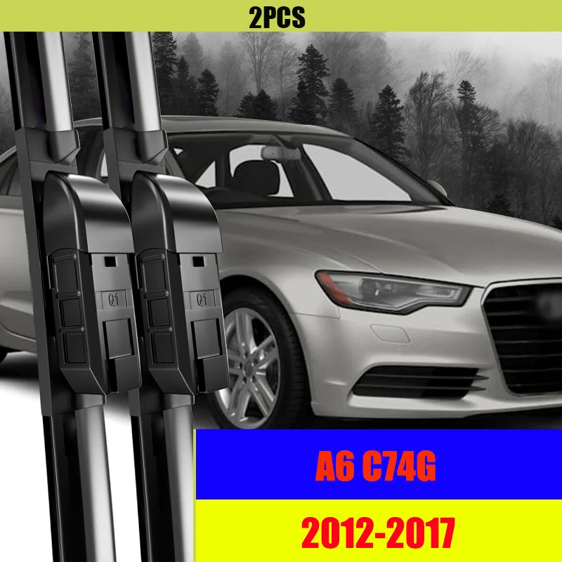 

For Audi C7 4G Front Wiper Blades 2012-2017 2013 2014 2015 2016 Windscreen Windshield Window Brushes Accessories 26"+21"