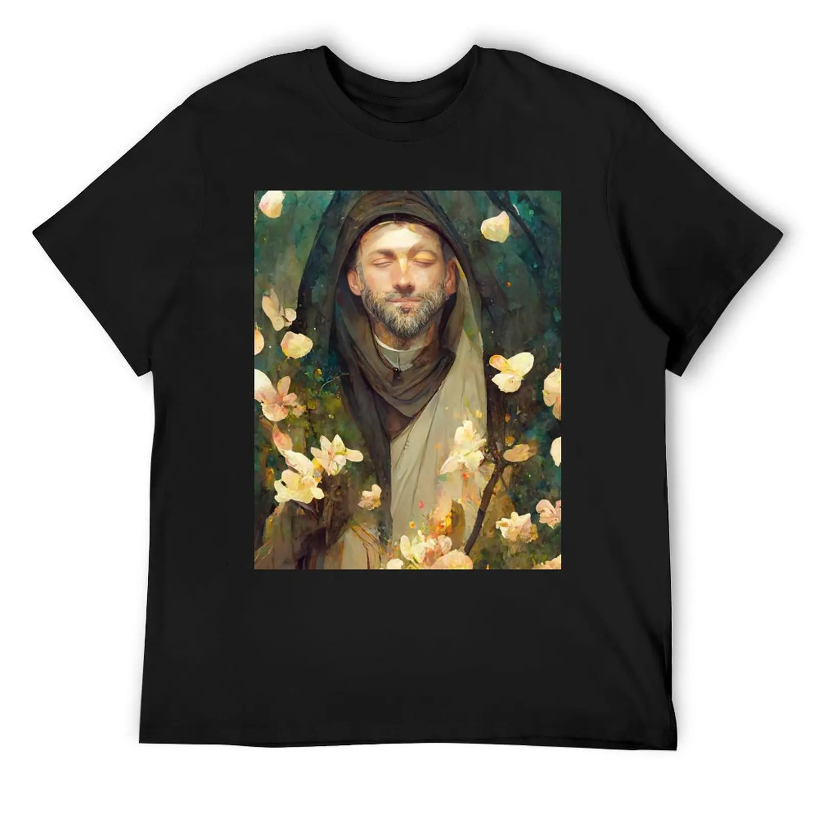 

Saint Francis of Assisi T-Shirt boys whites Blouse shirts graphic tees mens graphic t-shirts hip hop