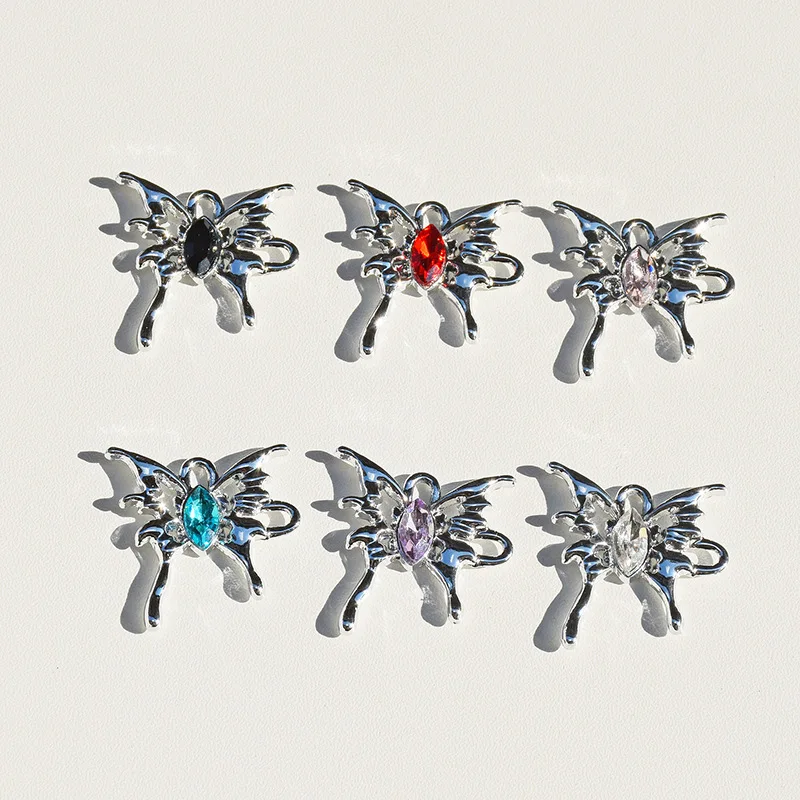 Breloques papillon creuses en alliage, pendentif pour bijoux exécutifs, bracelet à faire soi-même, collier, boucle d'oreille, fournitures d'accessoires faits à la main, 10 pièces