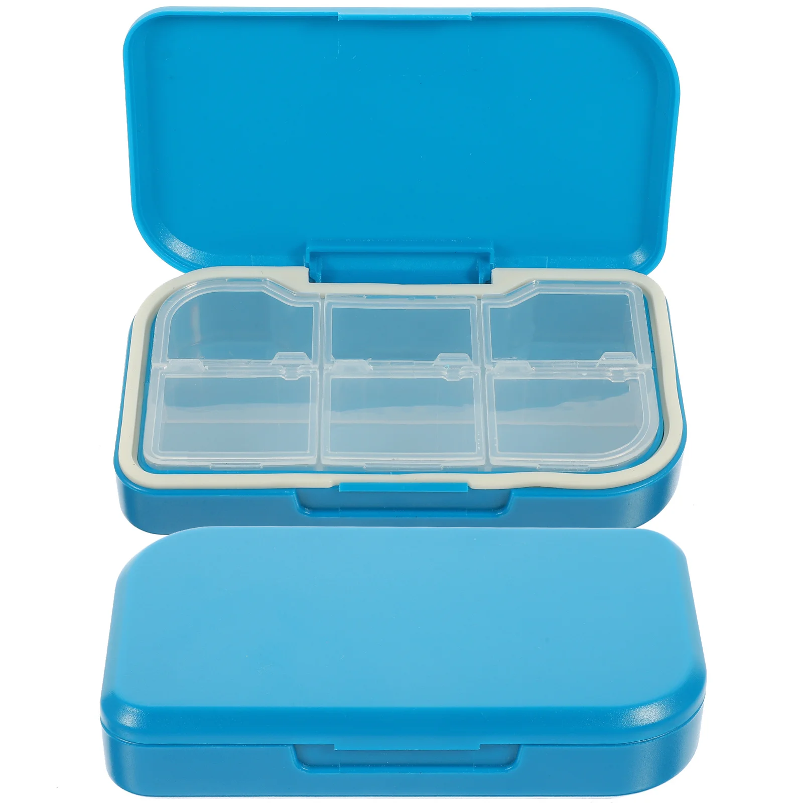 2 قطعة علبة حبوب السفر المحمولة الطب المنظم 6 مقصورات صندوق تخزين حبوب أسبوعية موزع مانعة للتسرب #2