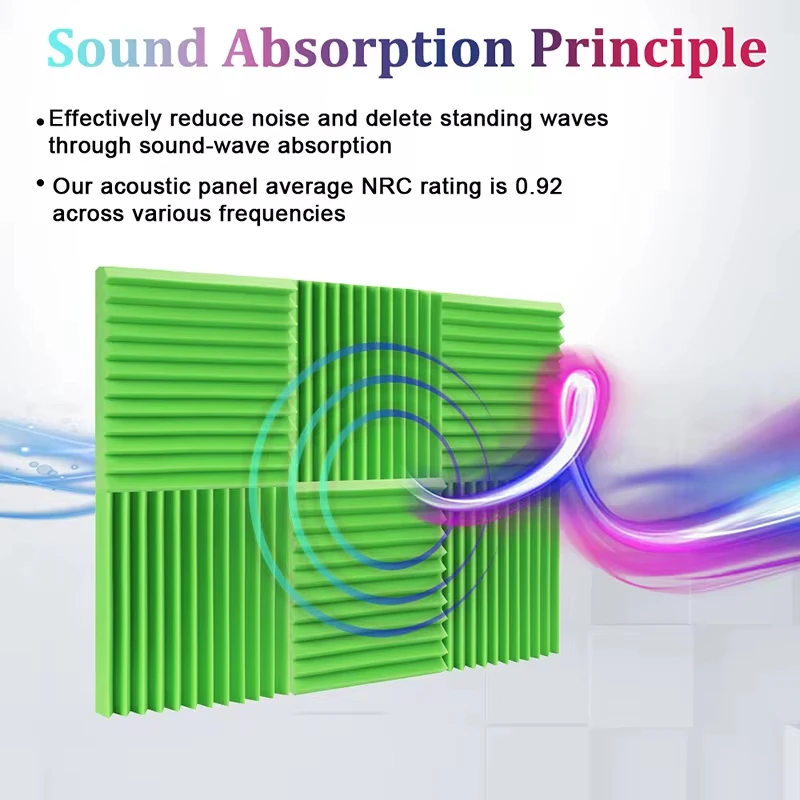 6/12/24 Pcs Fireproof Soundproof Material Home Studio Sound Absorbing Foam Wall Panel Decor For Room  Noise Insulation Protectiv