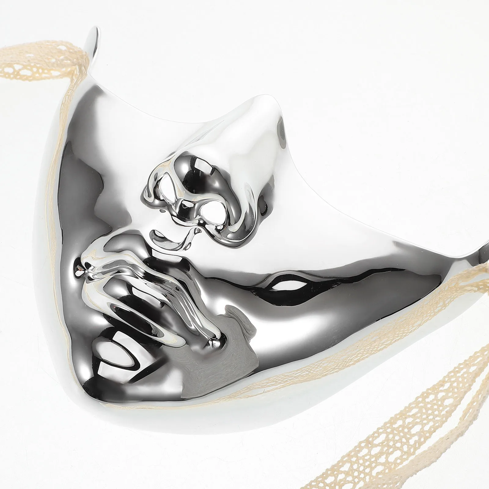 قناع الوجه الميكانيكي نصف الشرير نمط البلاستيك قناع تنكر للبالغين الرجال النساء كرنفال زي حفلة ديكور التبعي