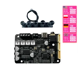 Placa amplificadora de potência Bluetooth 5.0 DSP 40W * 2 EstéreoTreble Ajuste Divisão de frequência Suporte Software de ajuste