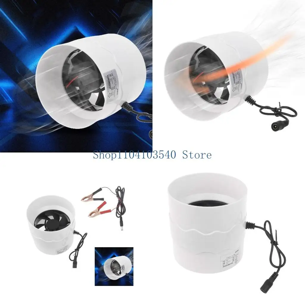 

02DC 114mm 12V Exhaust Fans Home Quiet Inline Pipe Duct Fan Bathroom Extractor Ventilation Kitchen Toilet Wall Ventilator