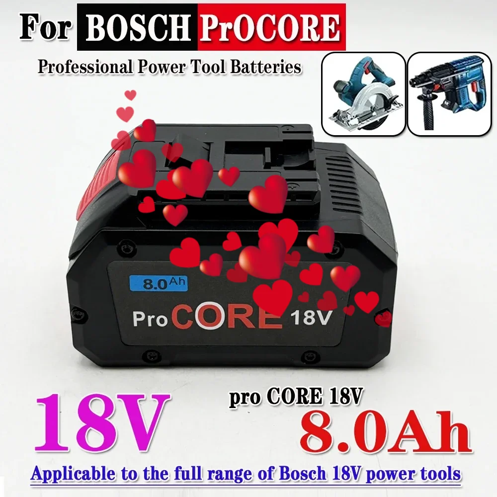 18V 8.0Ah 100% for Bosch rechargeable battery, suitable for tool BAT609 BAT618 GBA18V80 21700 high-power 5C power battery