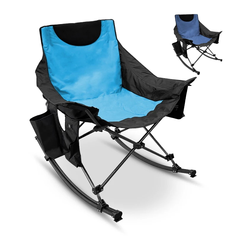

Custom Heavy Duty Oversize Luxury Portable Rocking Chair Camping Chair With Swing Armrest