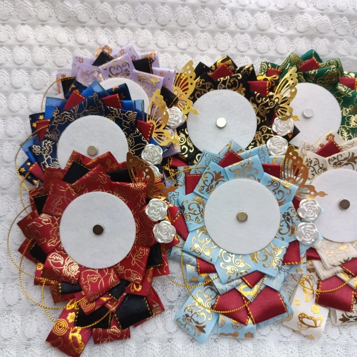 Handmade Badge Holder，Fill Ita Bag Accessories，Ribbon Badge Rosette ，58mm Badge Base Tray，Cosplay Party Lolita Gadget