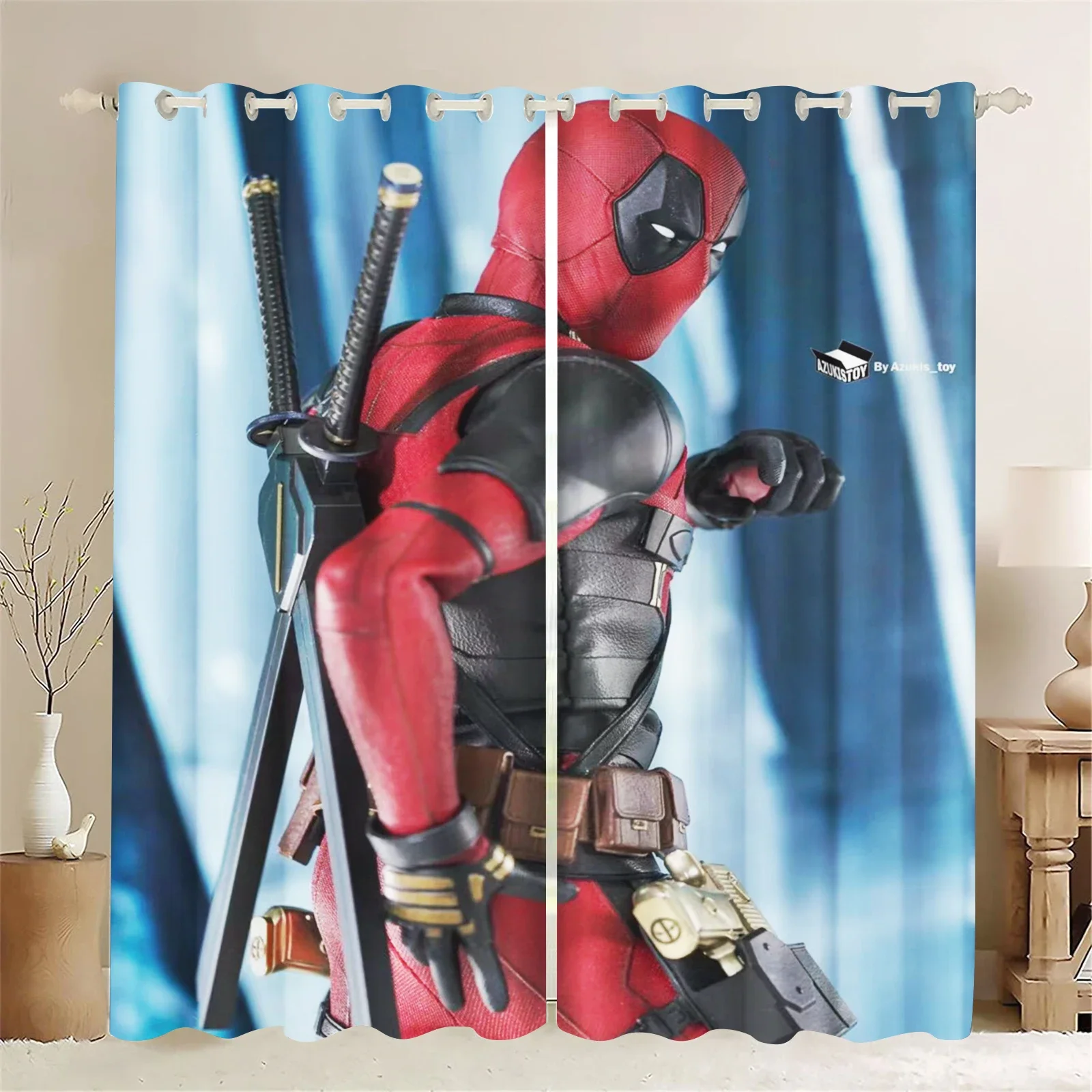 Custom Deadpool and Wolverine Cartoon Curtain Bedroom Living Room 3D Print  Window Blackout Partition Style Home Decoration