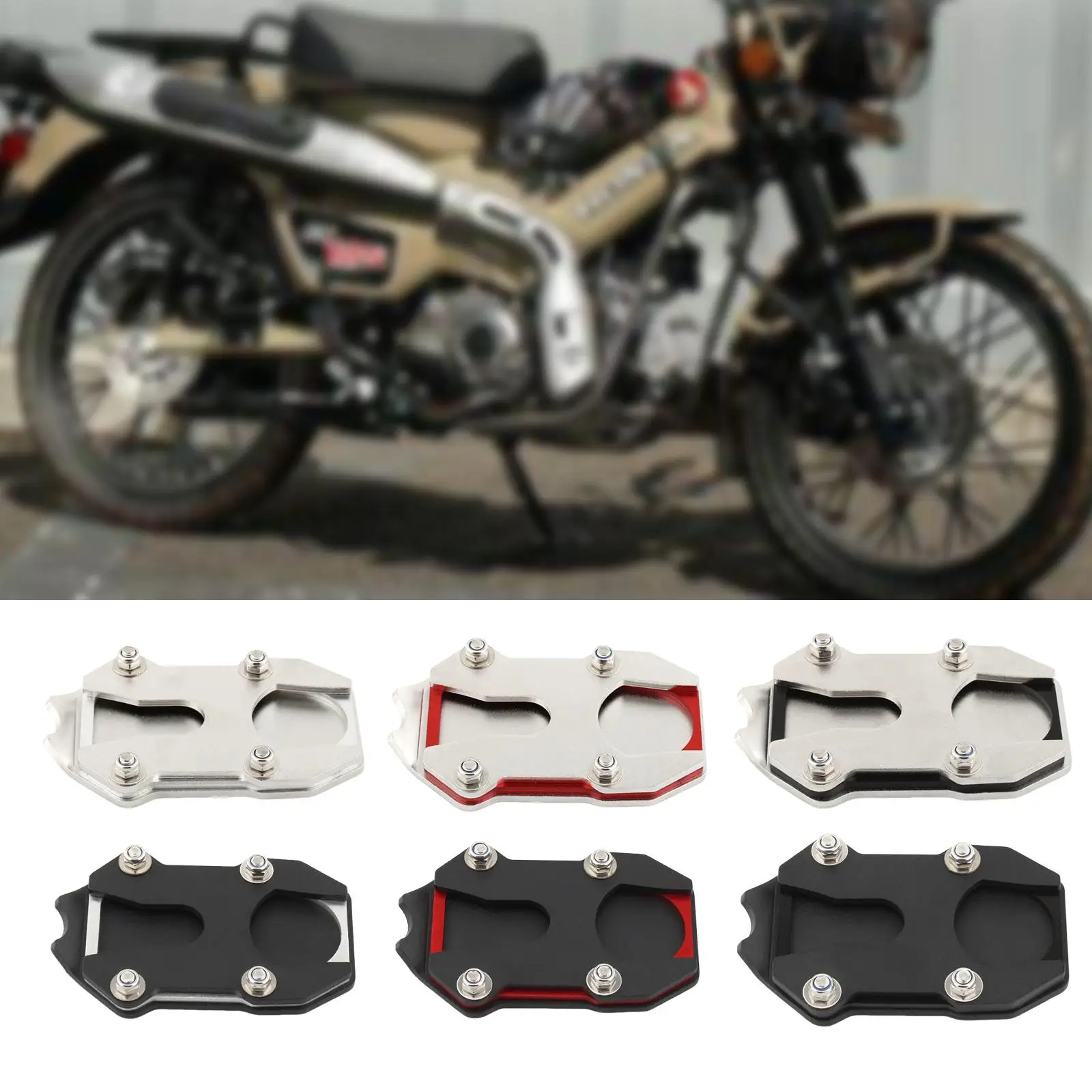 

Motorcycle Kickstand Pad Support Plate Easy to Install Side Pillar Enlarged Seat Foot Side Stand Extension Pad for CT125