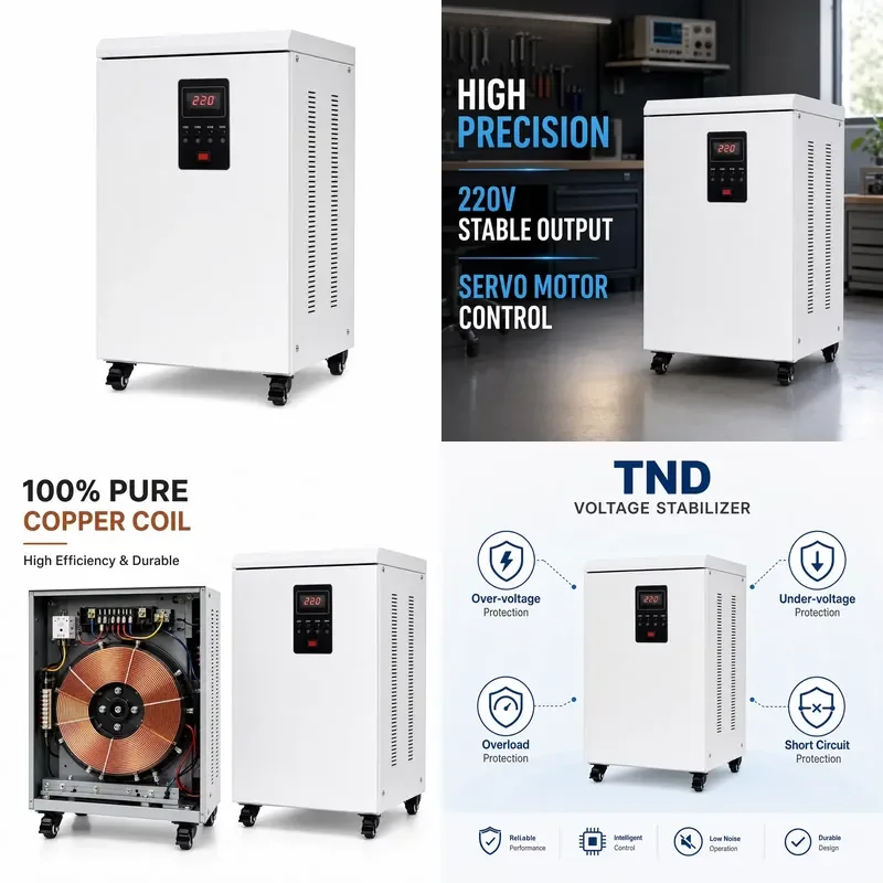 for CE 50kVA 60kVA Single Phase 220V Automatic Voltage Regulator Industrial Large Capacity AC Stabilizer for Large Capacity