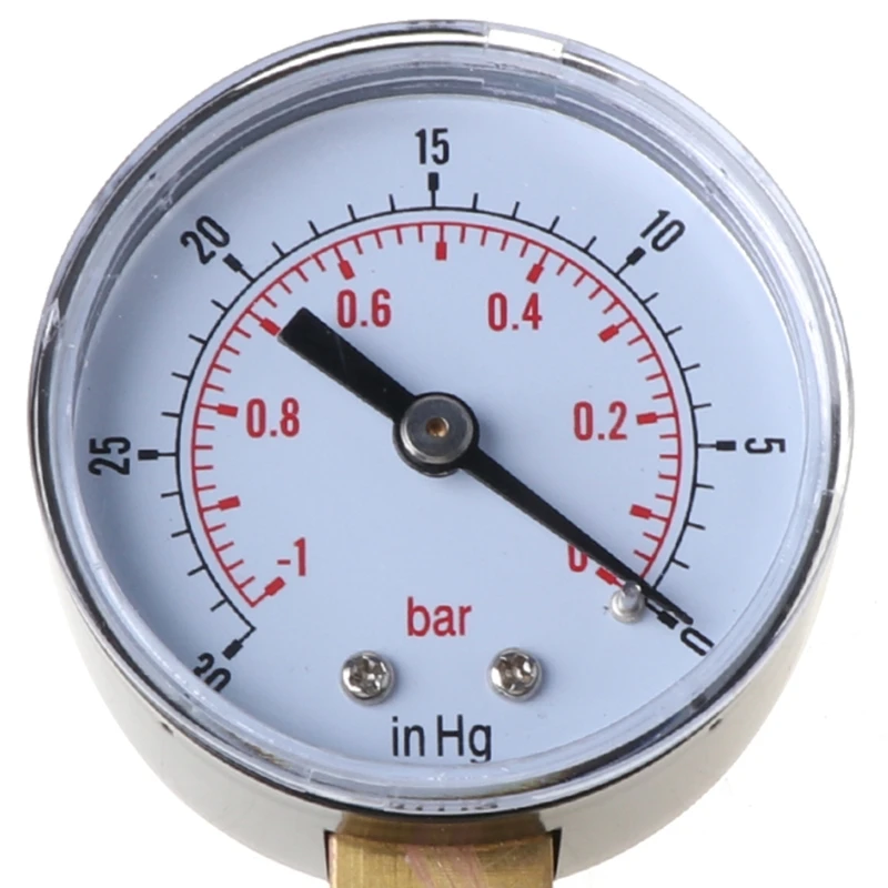 1/8 "Bspt Draad Vacuüm Drukmeter-1/0 Bar -30" Hg 52Mm Wijzerplaat Drukmeter Manometer Voor Luchtwater Gasolie