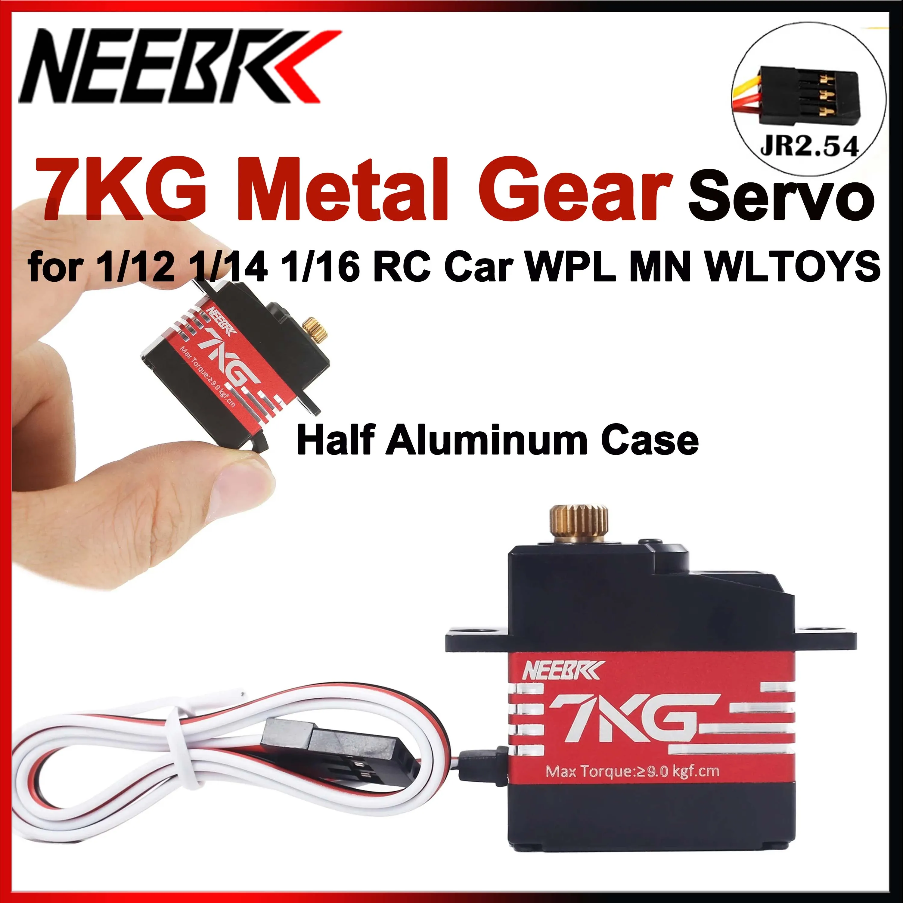 

NEEBRC 7KG 17G 21G Metal Gear Half Aluminum Case Micro Servo for 1/16 1/14 1/12 RC Car Wltoys 144010 MJX Hyper Go MN99 MN82 WPL