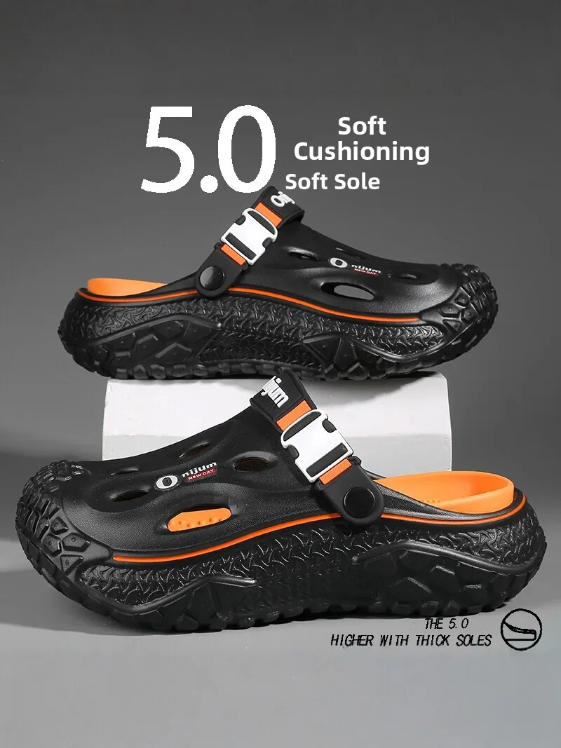 

2026 New Men's Clog Shoes Summer Sports Sandals Beach Anti-slip Headed Slippers Comfortable Wear EVA Material Casual Style