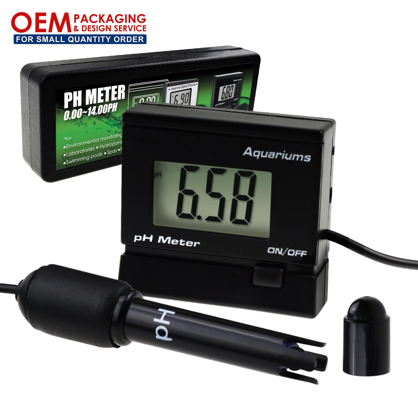 

Digital acidity meter tester with replaceable electrodes for use in spas, swimming pools, laboratories, aquariums (OEM p