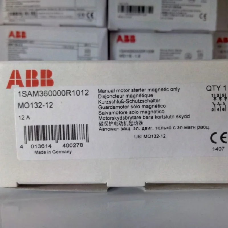 ABB Motor protector circuit breaker MO132 - 0.16 ...32 MO132-0.16 MO132-1.0  MS132-6.3 MO132-10 MO132-12 MO132-25 MO132-32