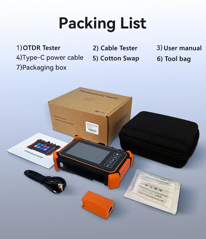 Tahlitech FibER Optic Reflectometer Mini OTDR Tester MOT-31 VFL OLS OPM Event Map 100km Fiber Cable Ethernet Tester