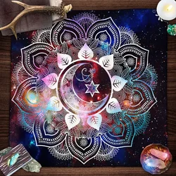Mandala Moon Tarot Card Tablecloth Altar Cloth Moon Sky Tarot Tarot Reading Cloth Witchcraft Oracle Cards Pads Room Decor