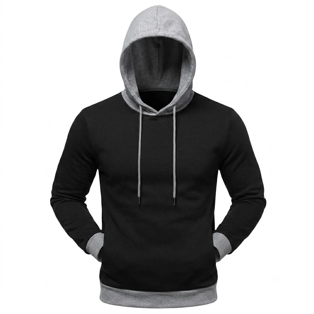 Autumn Men's Colorblock Hoodie Long Sleeve Hooded Sweatshirt Casual Pullover Warm Outerwear Fall Winter Sweat Coats Jackets Man
