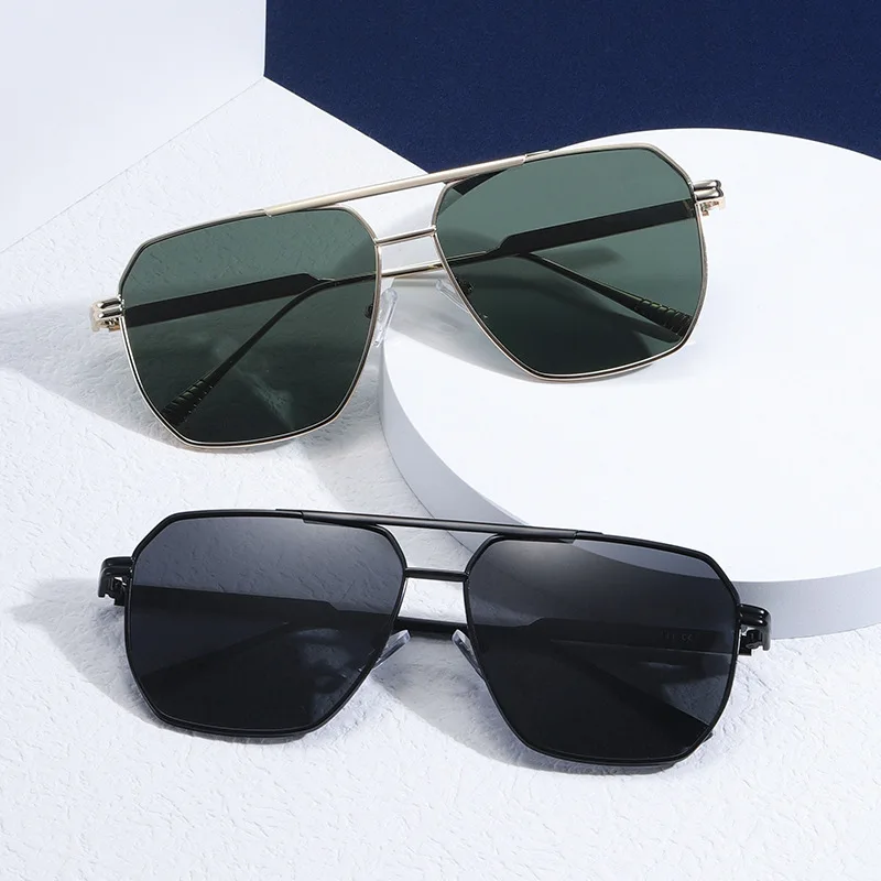 Metal Double-Bridge Polarized Sunglasses Hot Selling Fashion First Choice Men's and Women's Full Inspection Sun Glasses