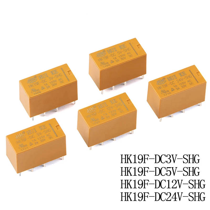 5PCS HK19F-DC3V-SHG HK19F-DC5V-SHG HK19F-DC12V-SHG 12VDC 8PIN Solid State Relay 12v Rele High Quality Communication Relay