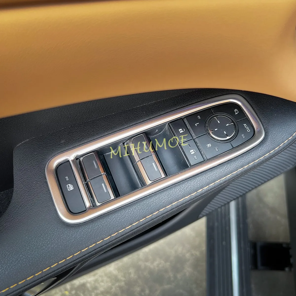 لامع أسود/ماتي الفضة الداخلية نافذة الباب التبديل غطاء الزخارف لكزس RX350 RX350h RX450h + RX500h 2023 2024 2025