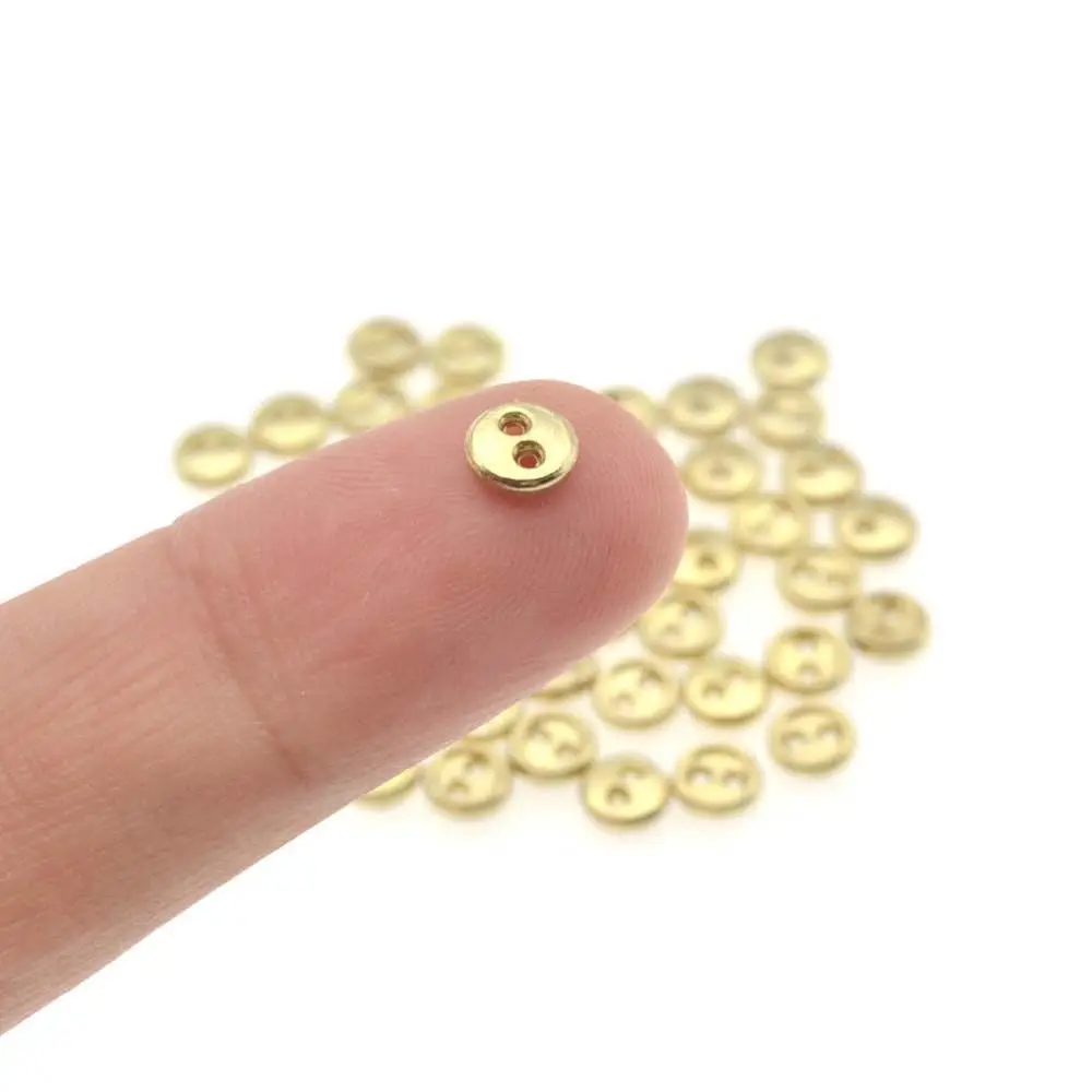 

3/4mm 50pcs Metal Fabric Clothing Accessories Apparel Sewing Doll Button Sewing Buttons Round Buttons