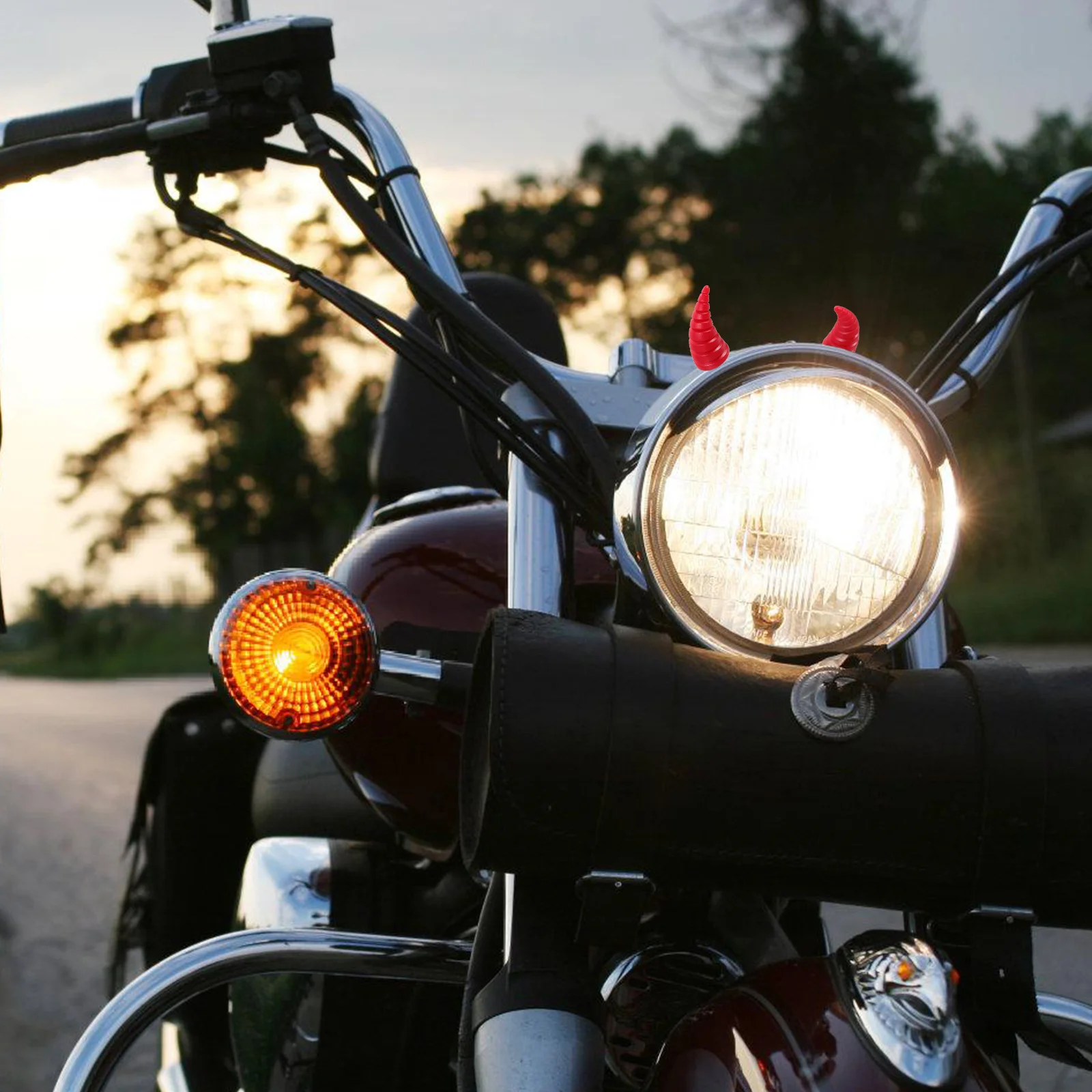 

2Pcs Devil Horn Motorcycle Horns Decorative Accessories Adhesive Horns for Motorcycle Decoration