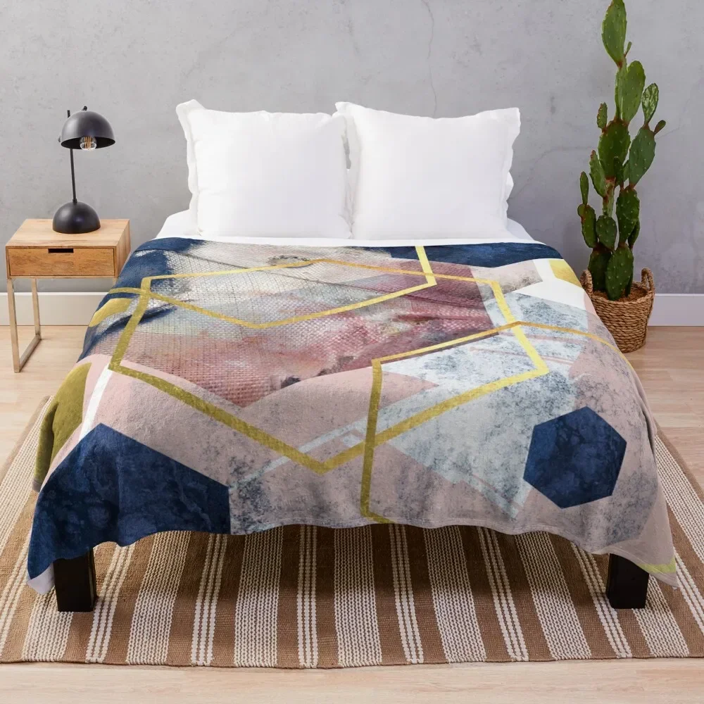 

Abstract Geo Throw Blanket Hair Warm Blankets For Sofas Blankets