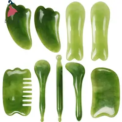 1PCS Natural Jade Stone Guasha Massage Tool SPA Therapy GuaSha Massager GuaSha Tools For Body Health Care