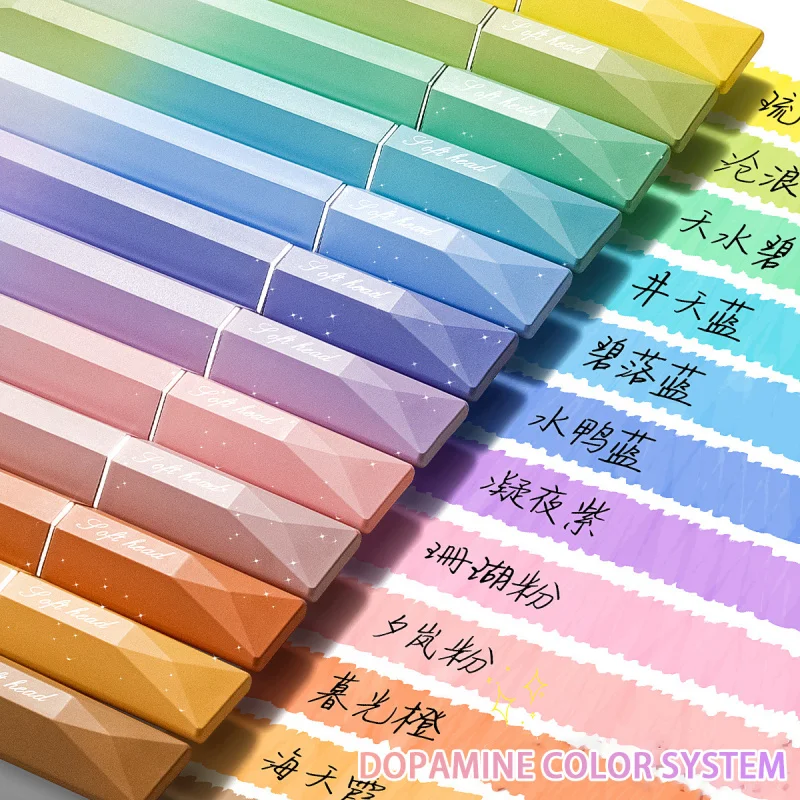 

Dopamine Highlighter Set, 4 Colors Pastel Marker Pens for School Students Note-Taking, Cute Stationery Supplies