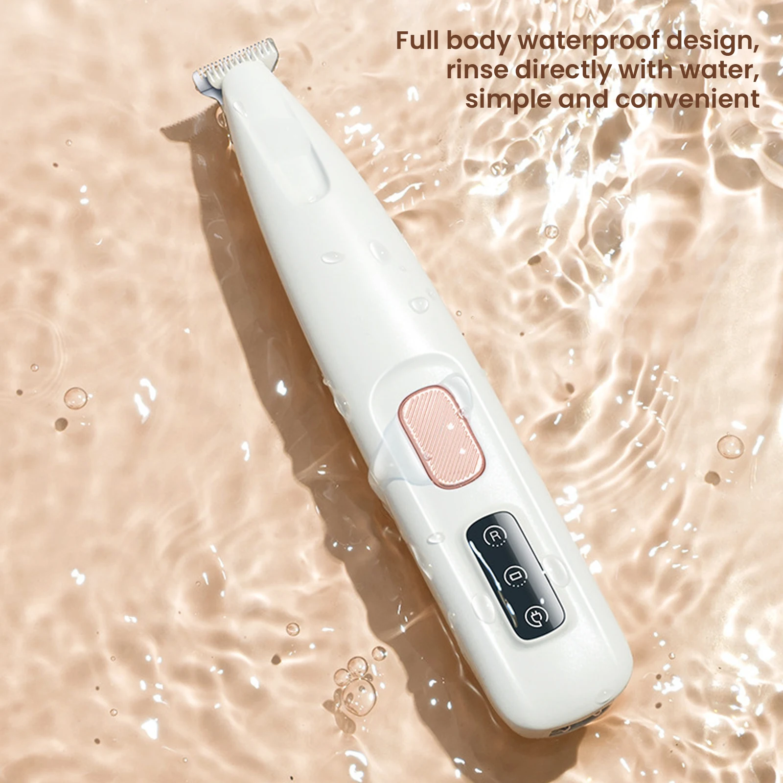 Rechargeable Pet Paw Trimmer with LED Light, Fully Waterproof Dogs Cats Hair Trimmer, Dog Clippers for Grooming image 4