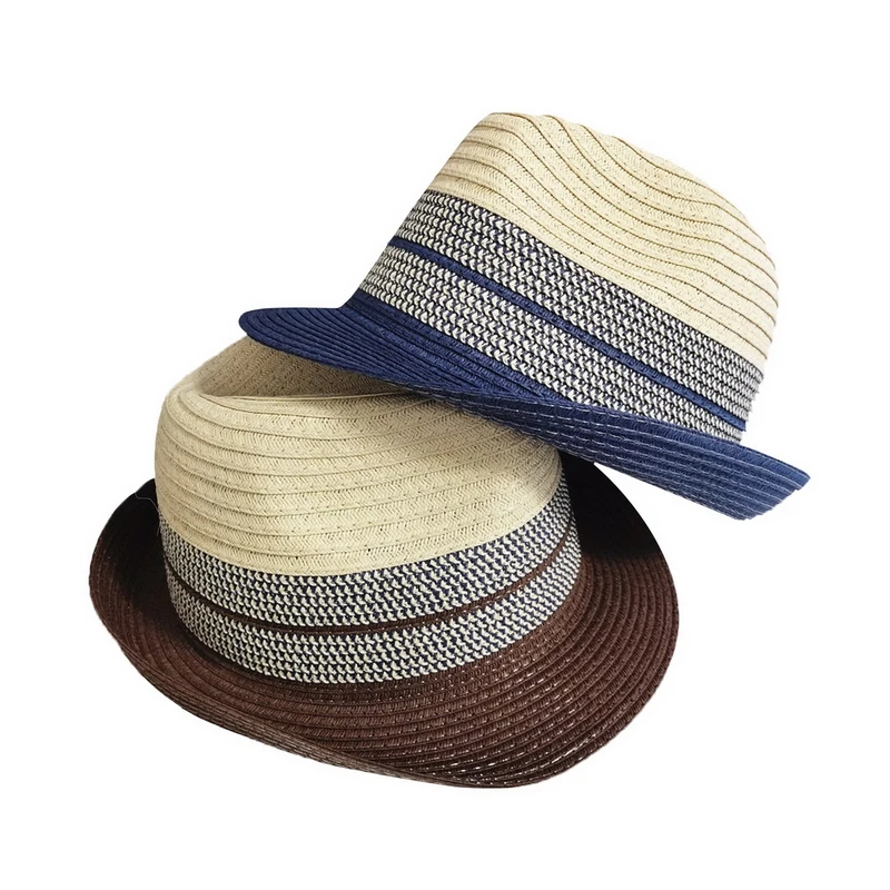

Летняя соломенная шляпа GEMVIE для мужчин и женщин, пляжная шляпа-федора, шляпа с короткими полями, джазовая кепка, гангстерская кепка
