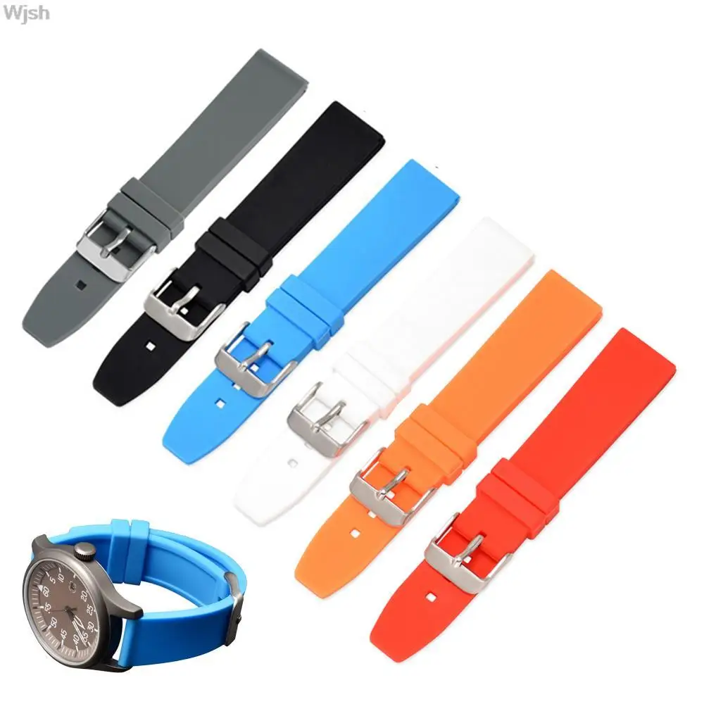 16mm 18mm 20mm 22mm 24mm 26mm 28mm Silicone Watch Band Women Men Soft Sport Waterproof Rubber Wrist Strap Bracelet Accessories