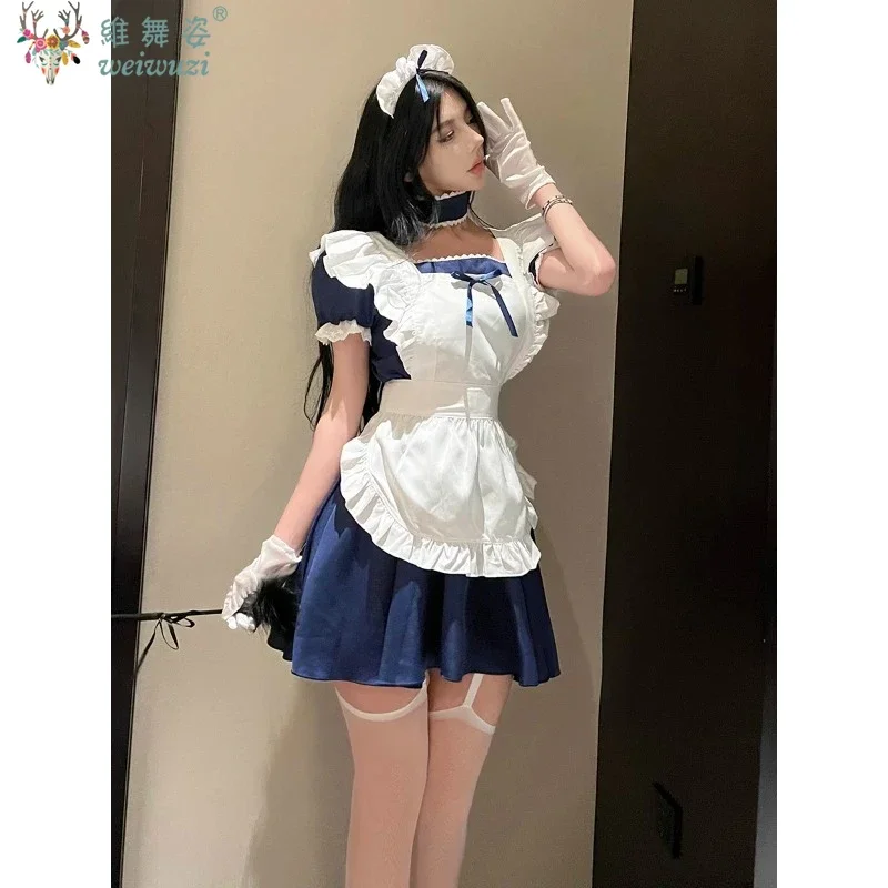 2025 جديد مثير خادمة الملابس المئزر لعب الأدوار لعبة الهاتف المحمول النبيذ الأحمر لطيف وحلو خادمة الملابس لوليتا أنيمي لعب الأدوار مجموعة