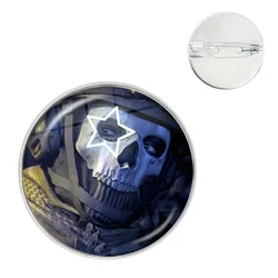 Classic Game Call of Duty Horror Ghost Button Pin Cartoon Cute Strawberry Ghost Skull Glass Brooch Badge Bag Accessories